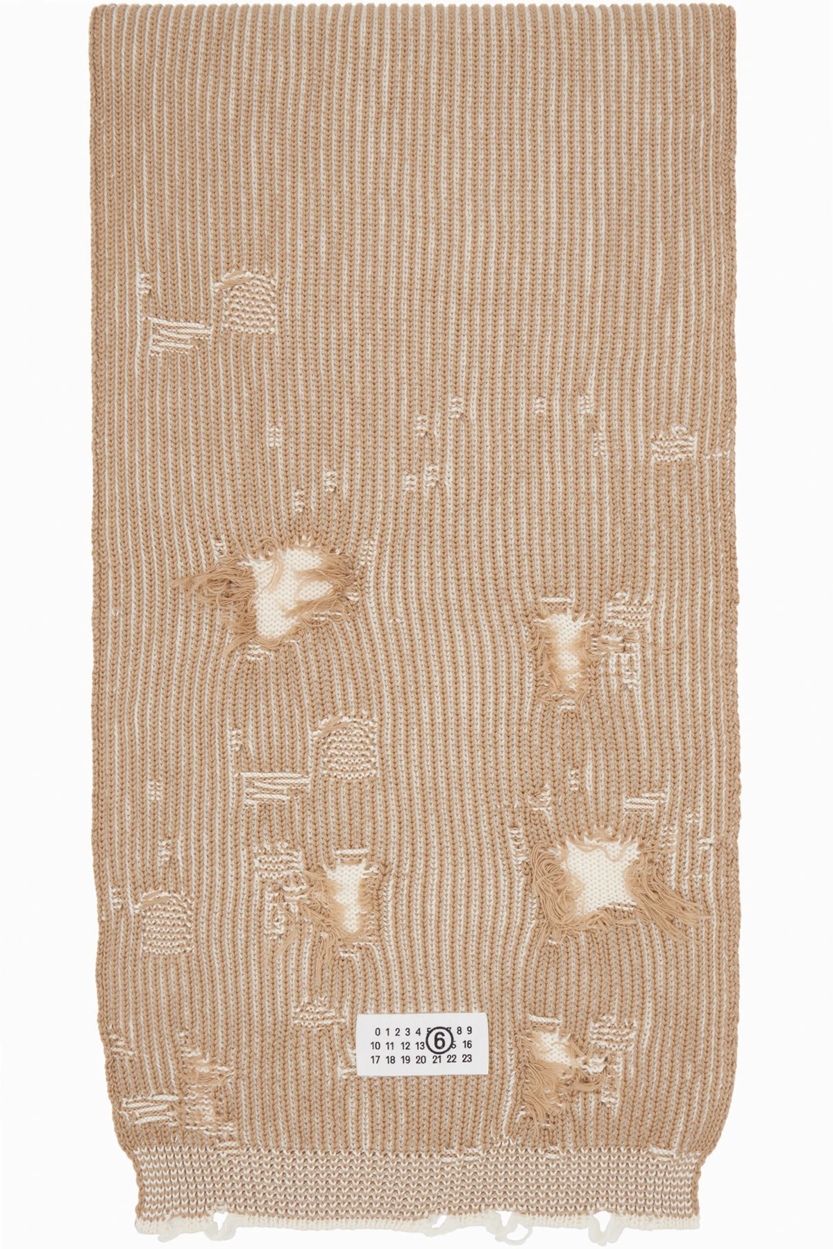 Tan & White Amended Optical Ribs Scarf