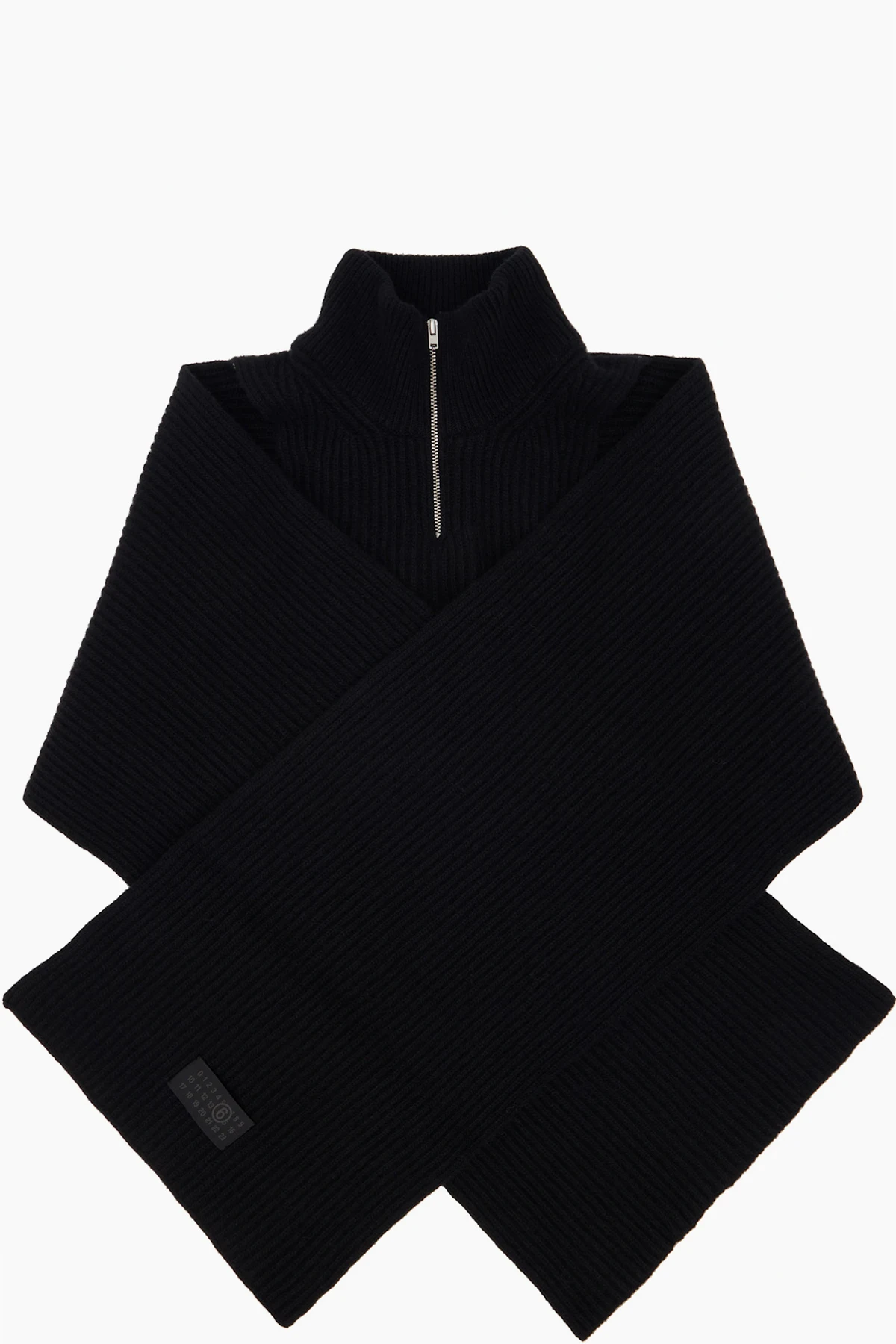 Black Fisherman Knit Camionneur Scarf