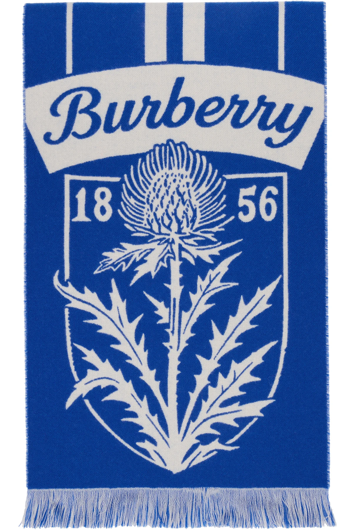 Blue & White Thistle Shield Wool Scarf