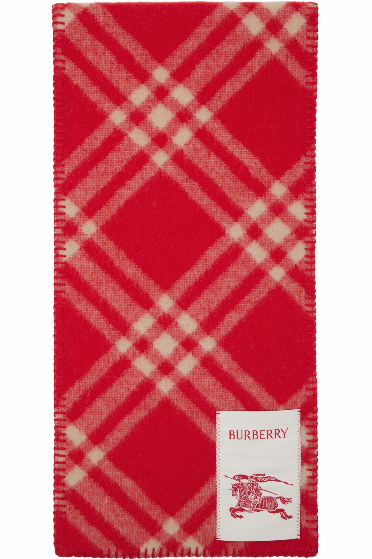 Red Check Wool Scarf