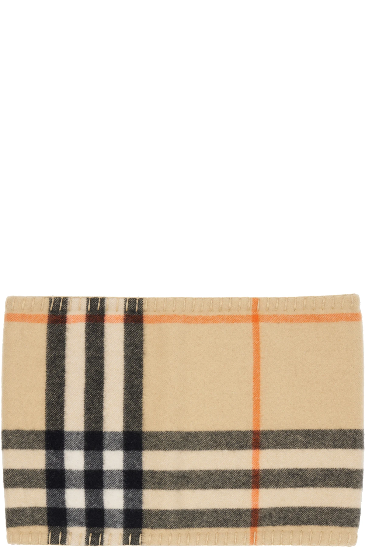 Beige Check Cashmere Snood