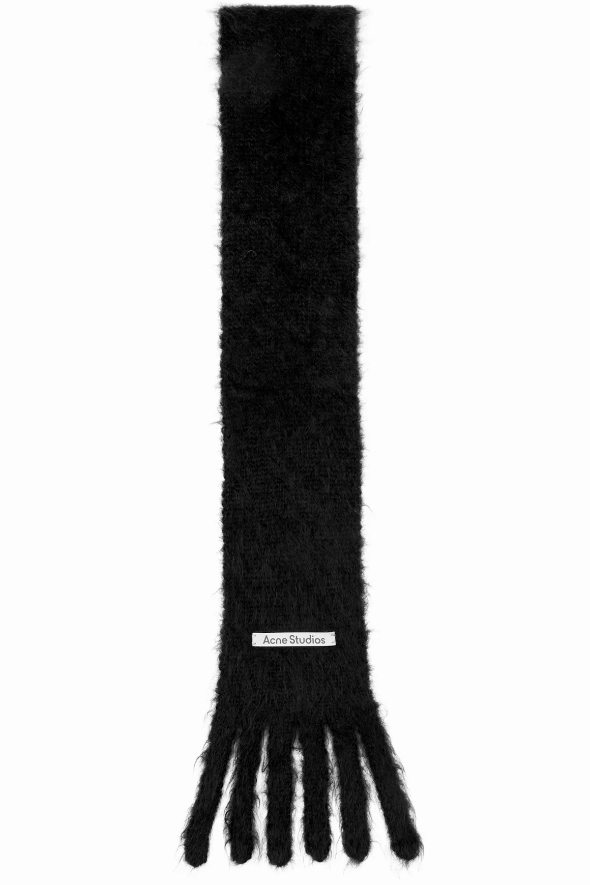 Black Skinny Logo Scarf