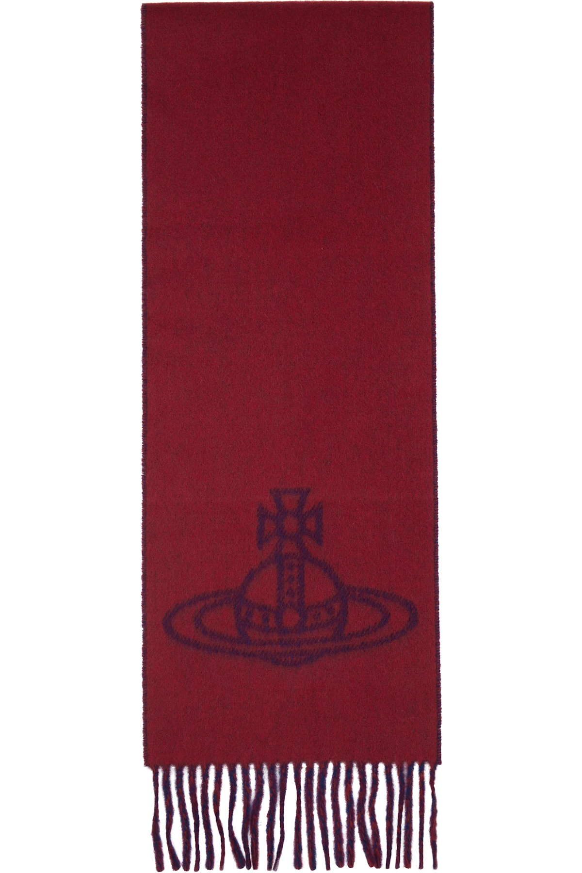 Navy & Red Single Orb Double Scarf