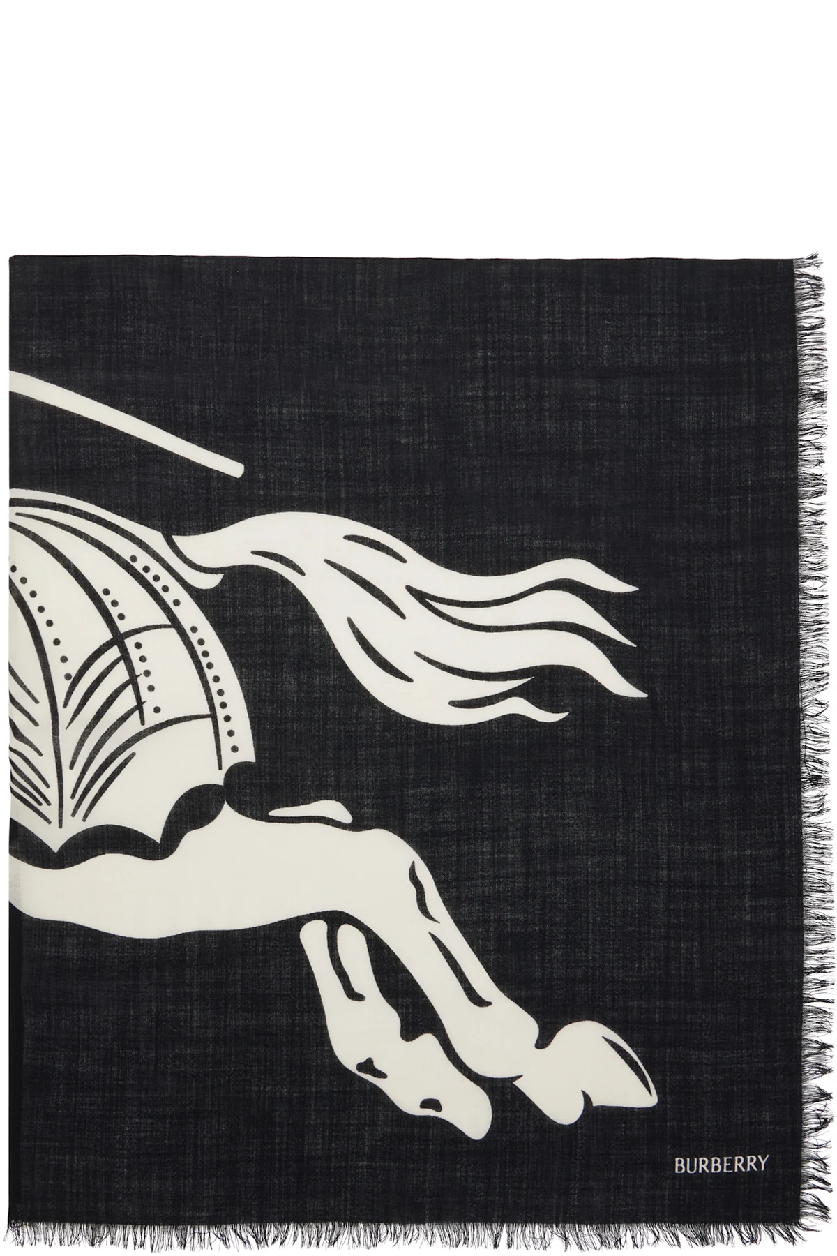 Black Wide EKD Wool Scarf