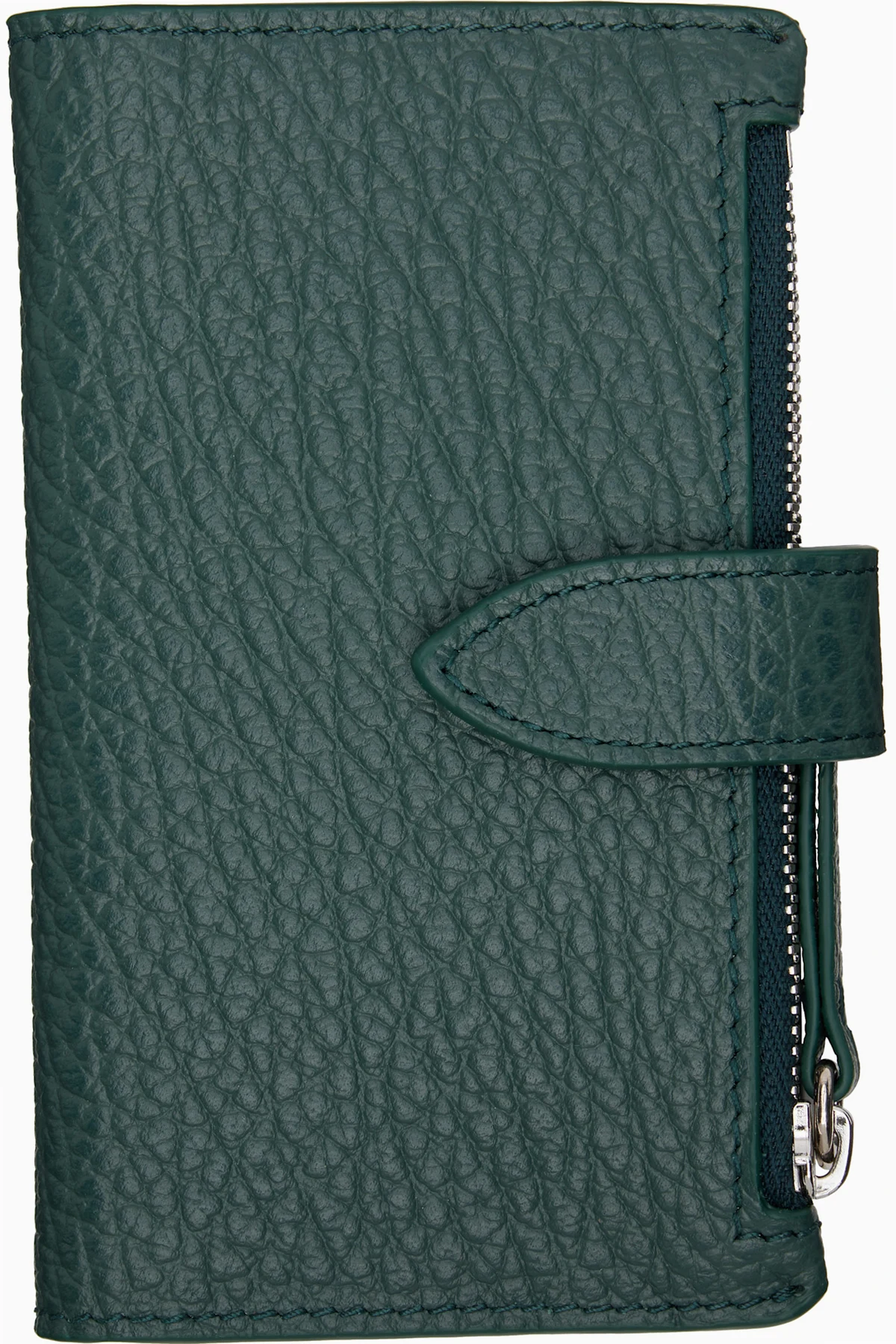 Green Four Stitches Zip Card Holder