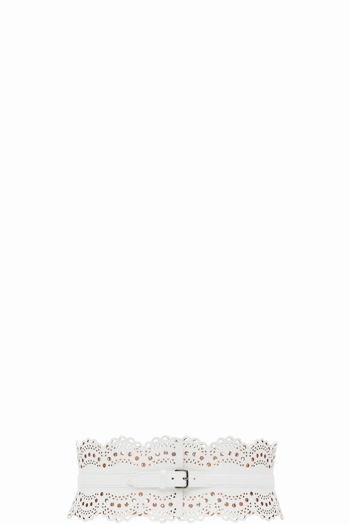 White Openwork Bustier Belt