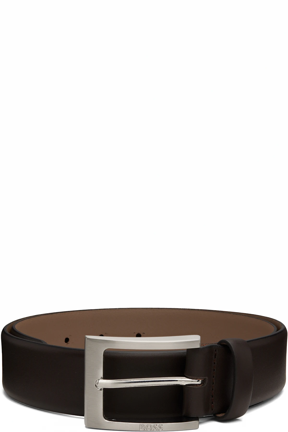 Brown Nappa-Leather Pin-Buckle Belt