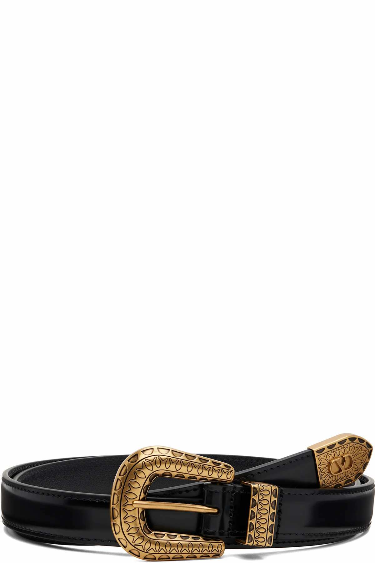 Black VLogo Signature Brushed Calfskin Belt