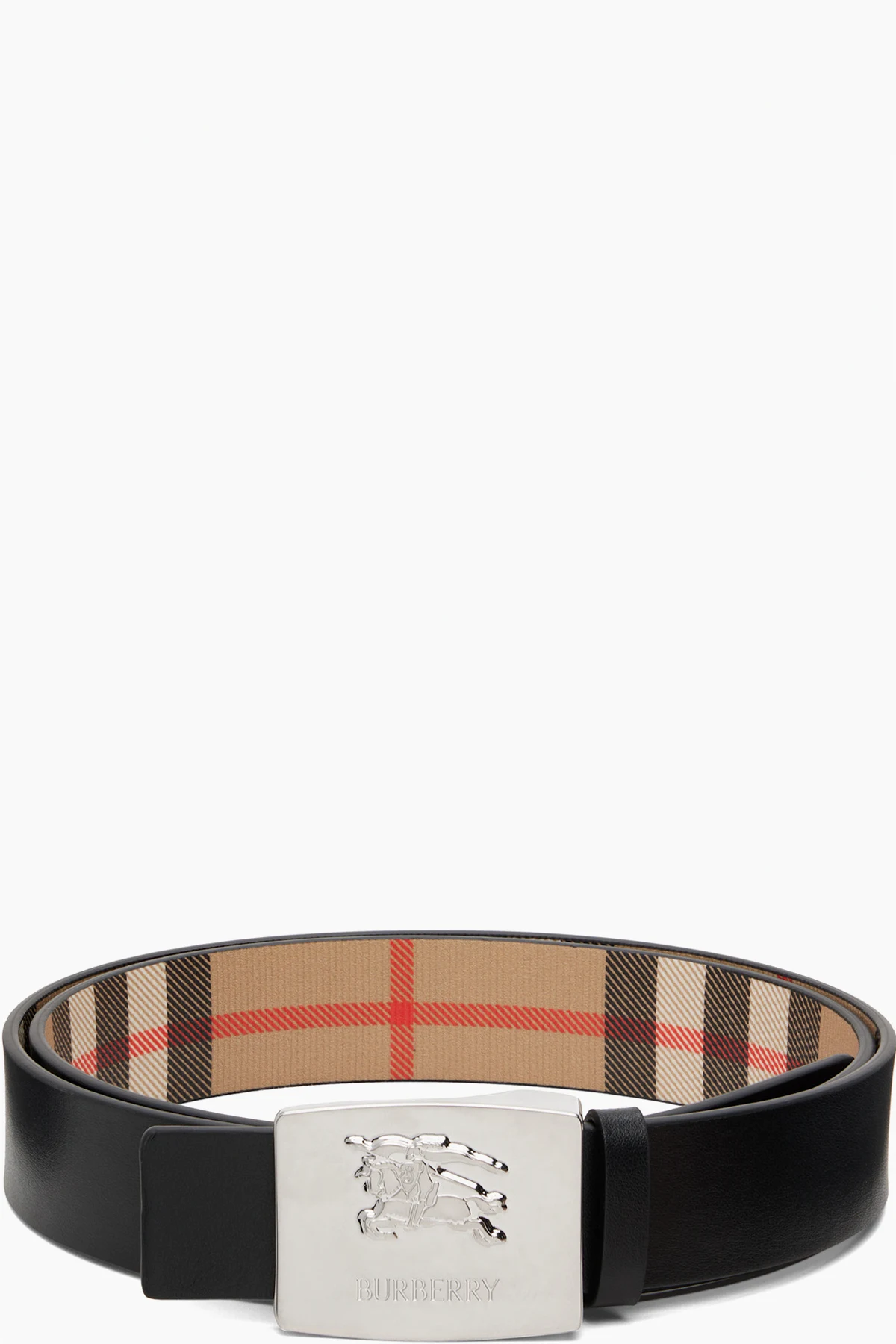 Black & Beige Square Knight Reversible Belt