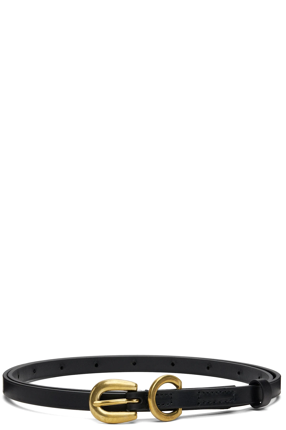 Black Leather Narrow Belt