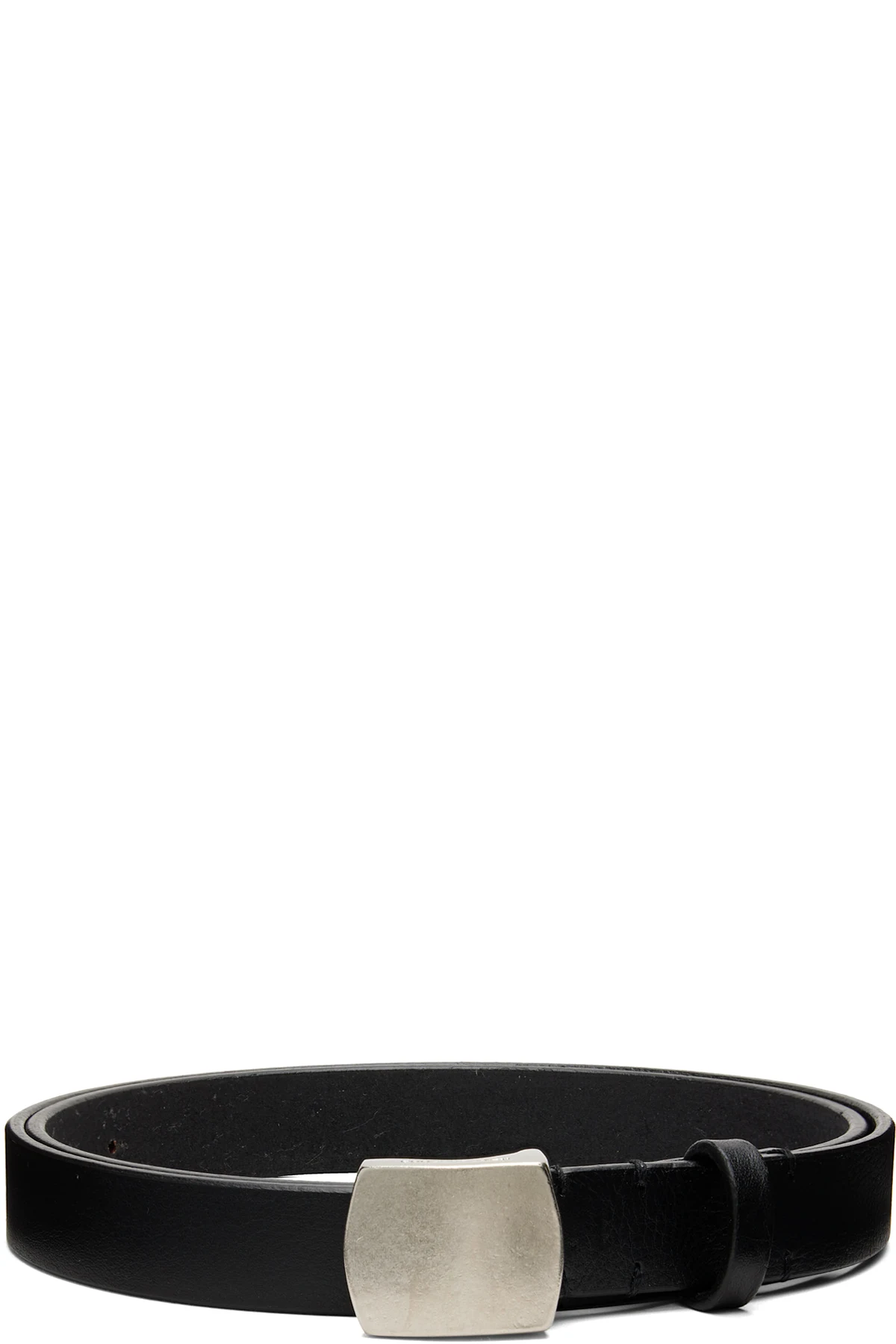 Black Leather Narrow Belt