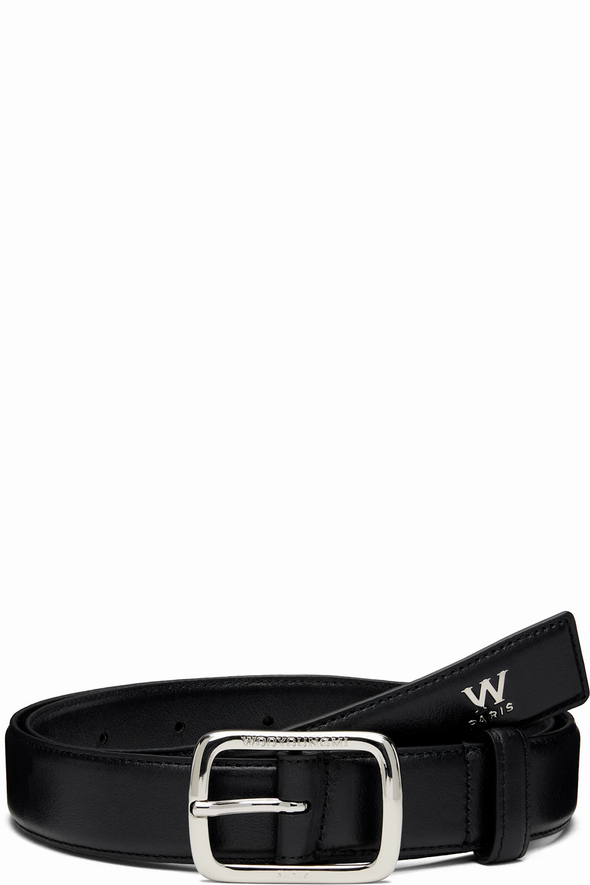 Black Small Logo Leather Belt