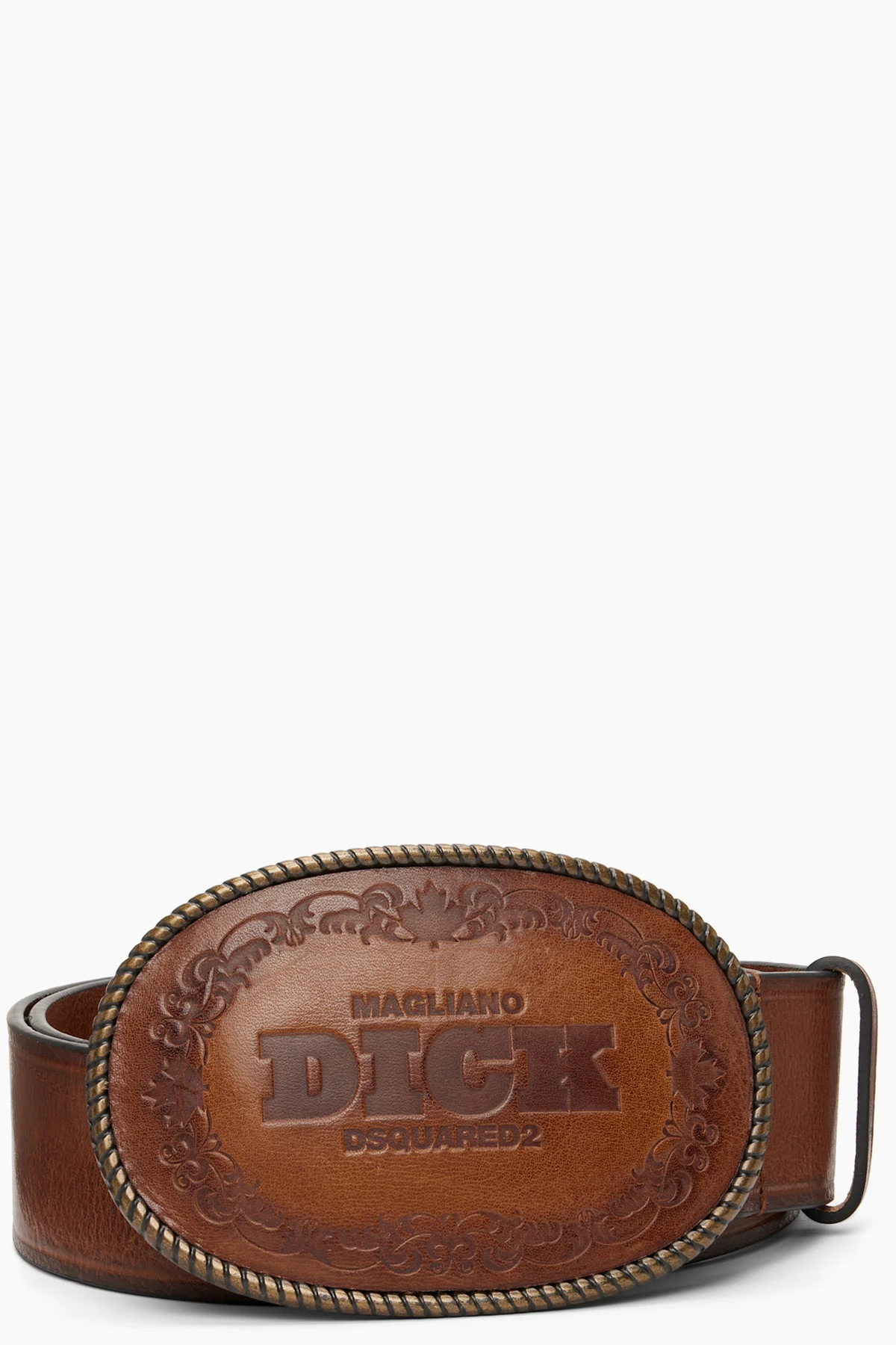 Brown Magliano Edition D2 Embossed 'Dick' Buckle Belt