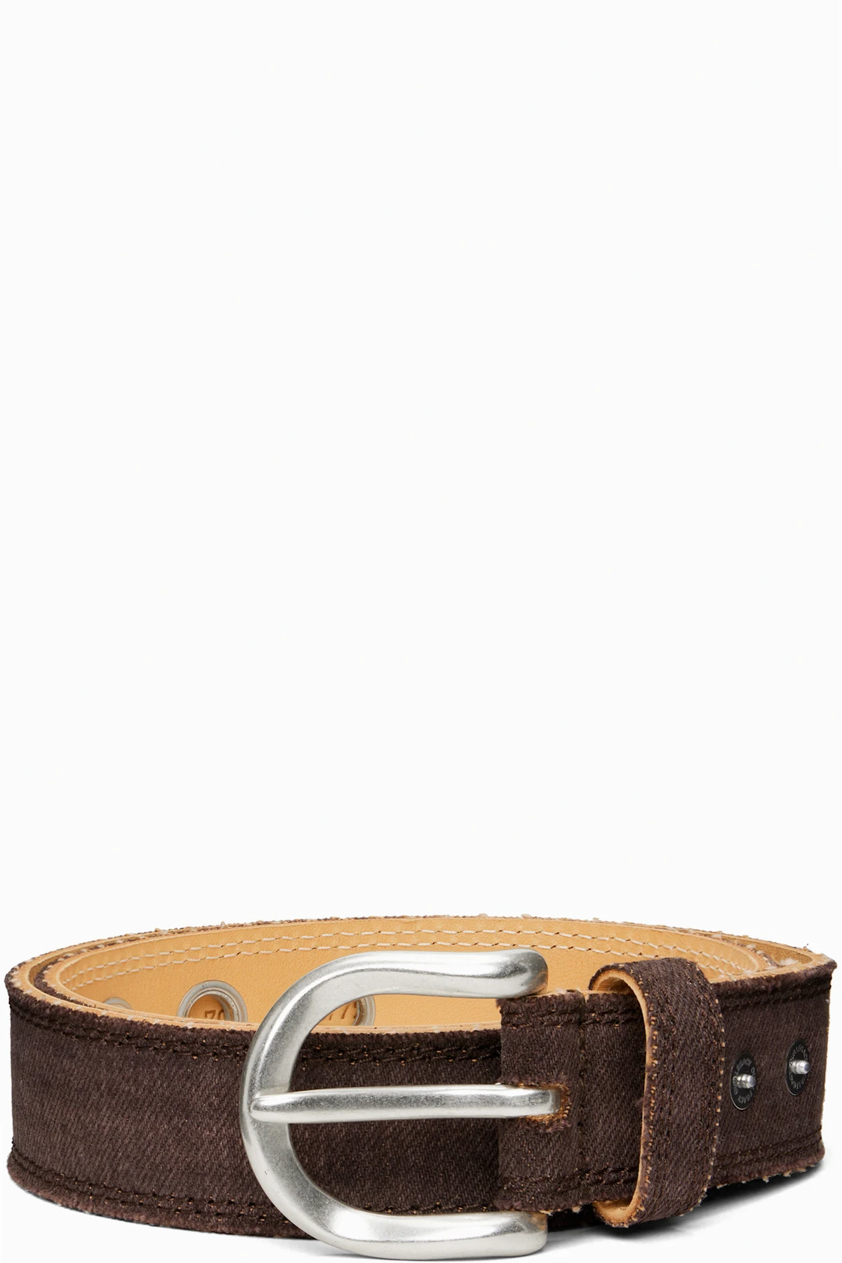 Brown Fringed Denim Belt