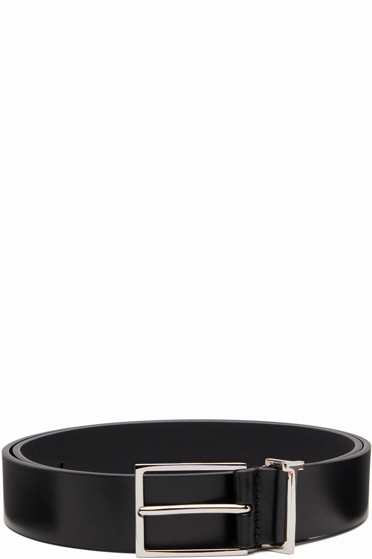 Black Vacchetta Leather T Loop Belt