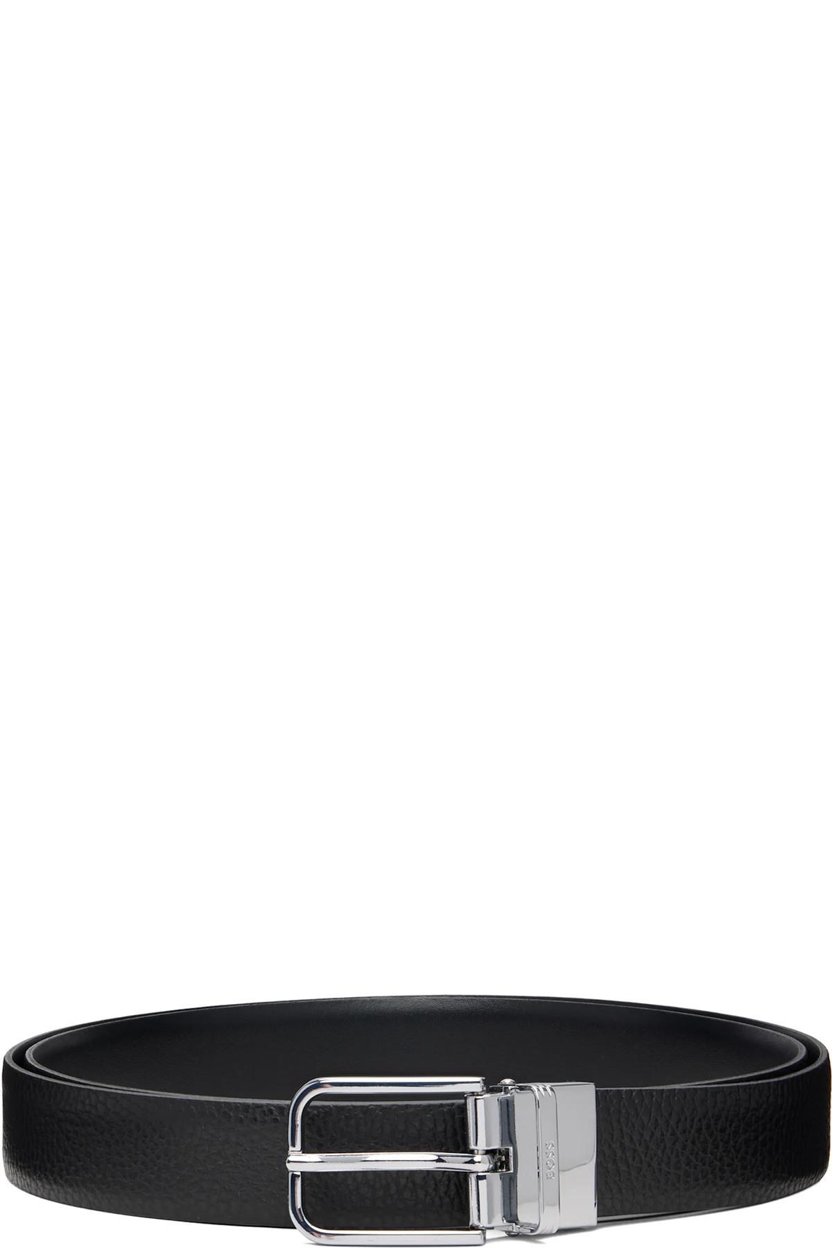 Black Leather Reversible Belt