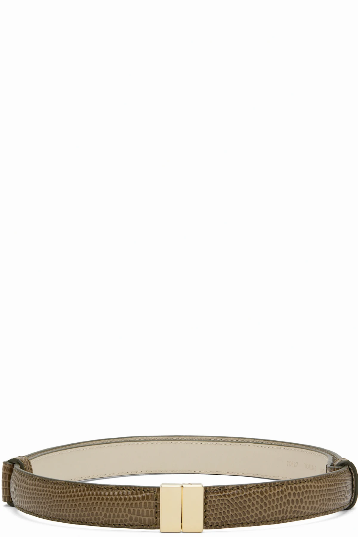 Taupe Slide Clasp Lizard-Embossed Belt