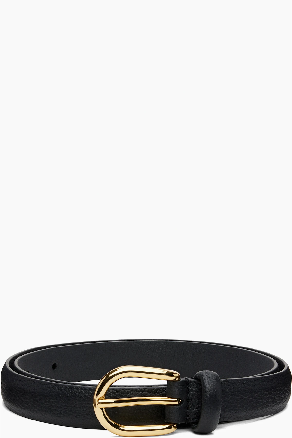Black Skinny Nappa Leather Belt