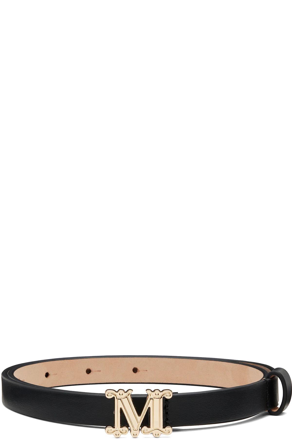 Black Leather Monogram Belt