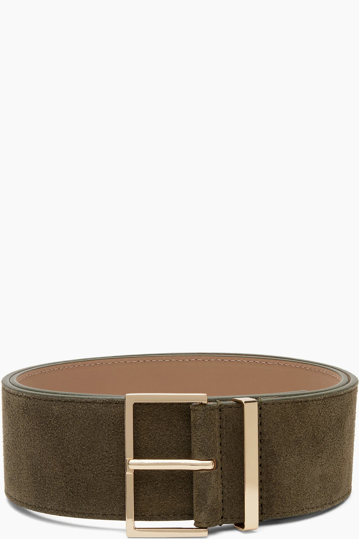 Khaki Evro Suede Leather Belt