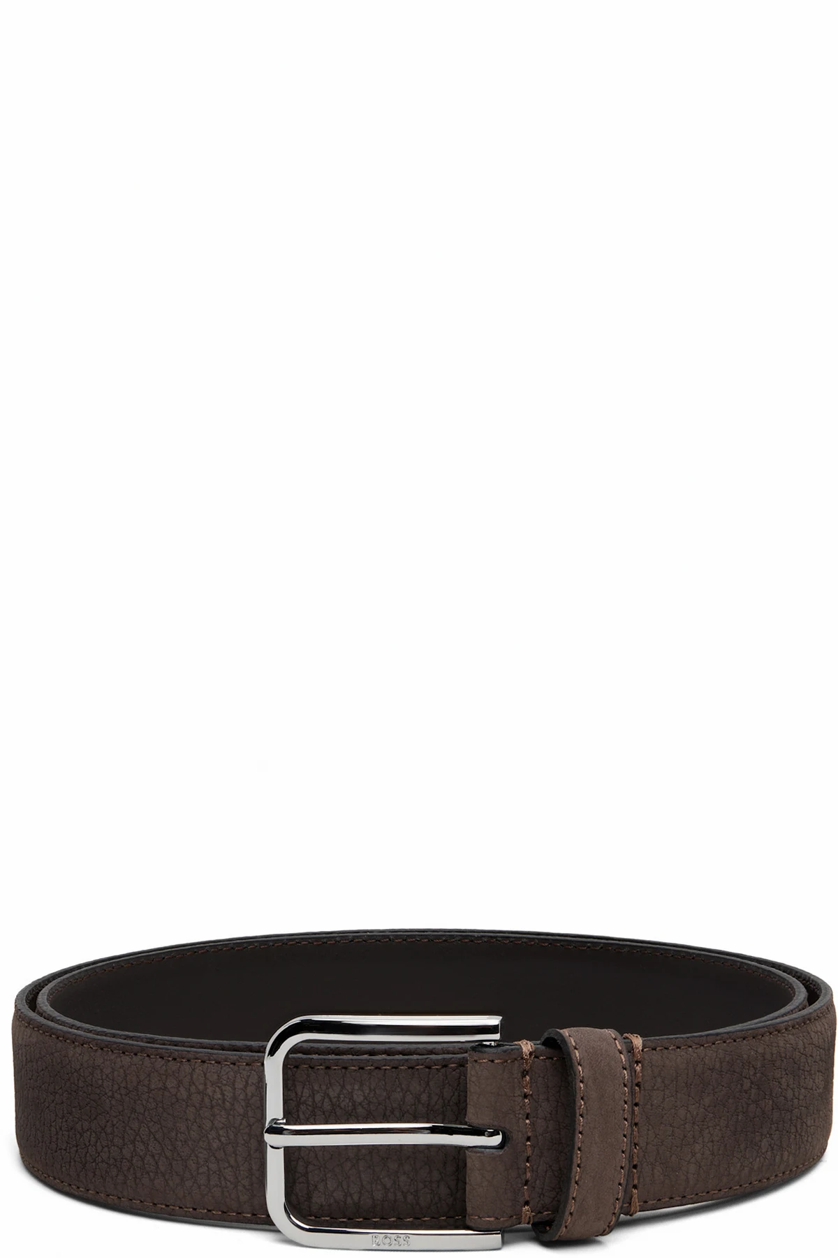 Brown Pin-Buckle Nubuck Belt