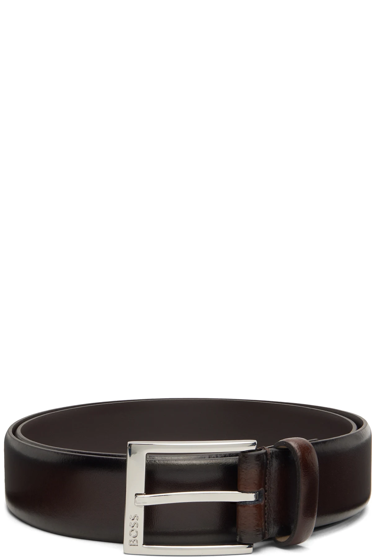 Brown Branded-Buckle Belt