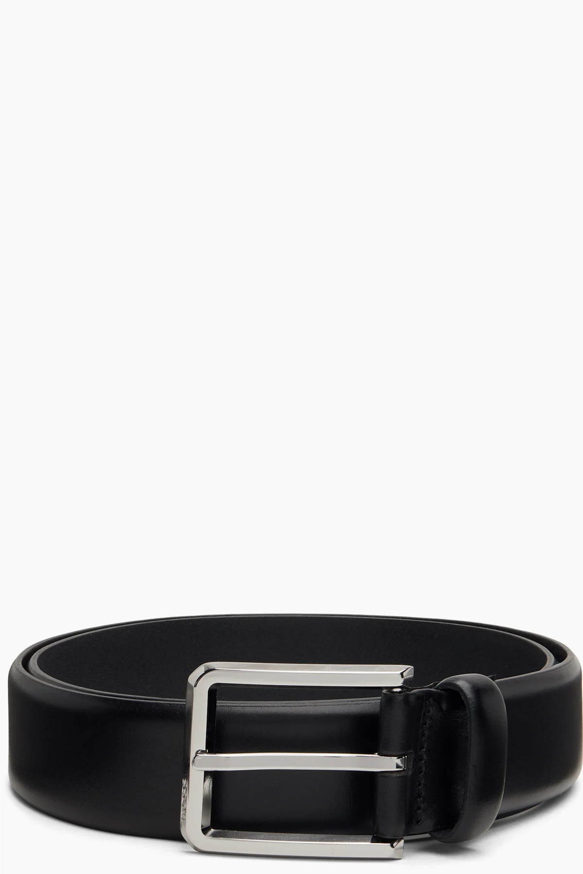 Black Buffed Leather Belt