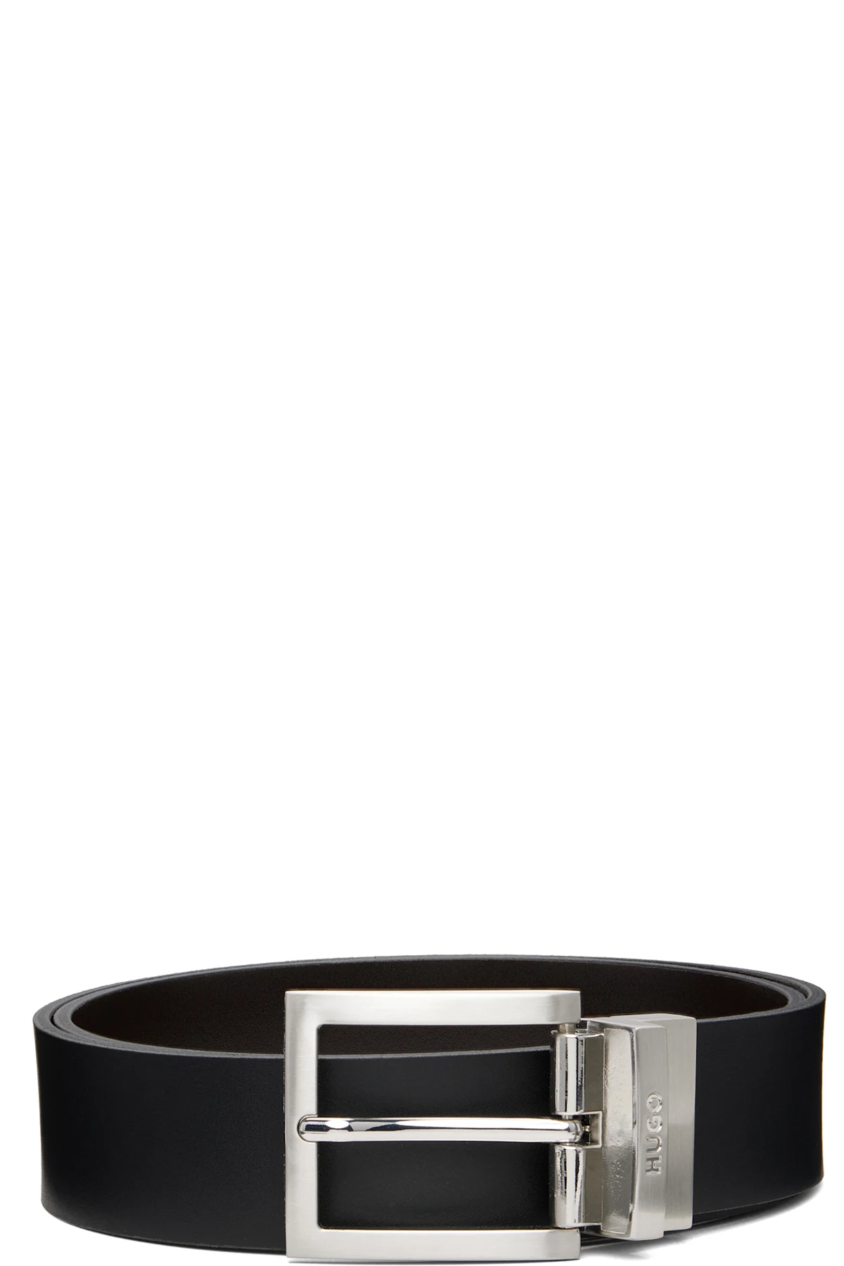 Black Buffed Leather Belt
