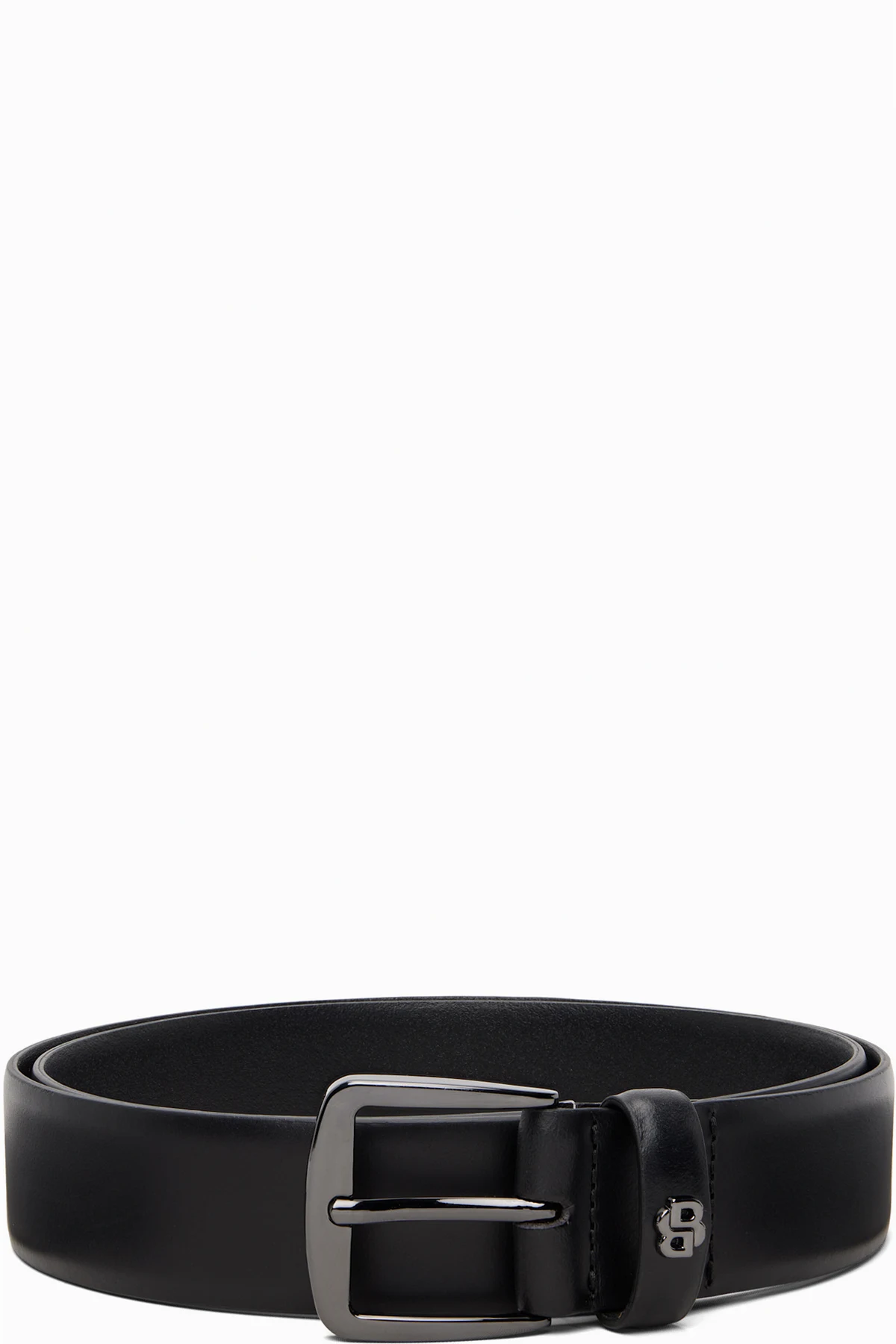 Black Double B Monogram Leather Belt