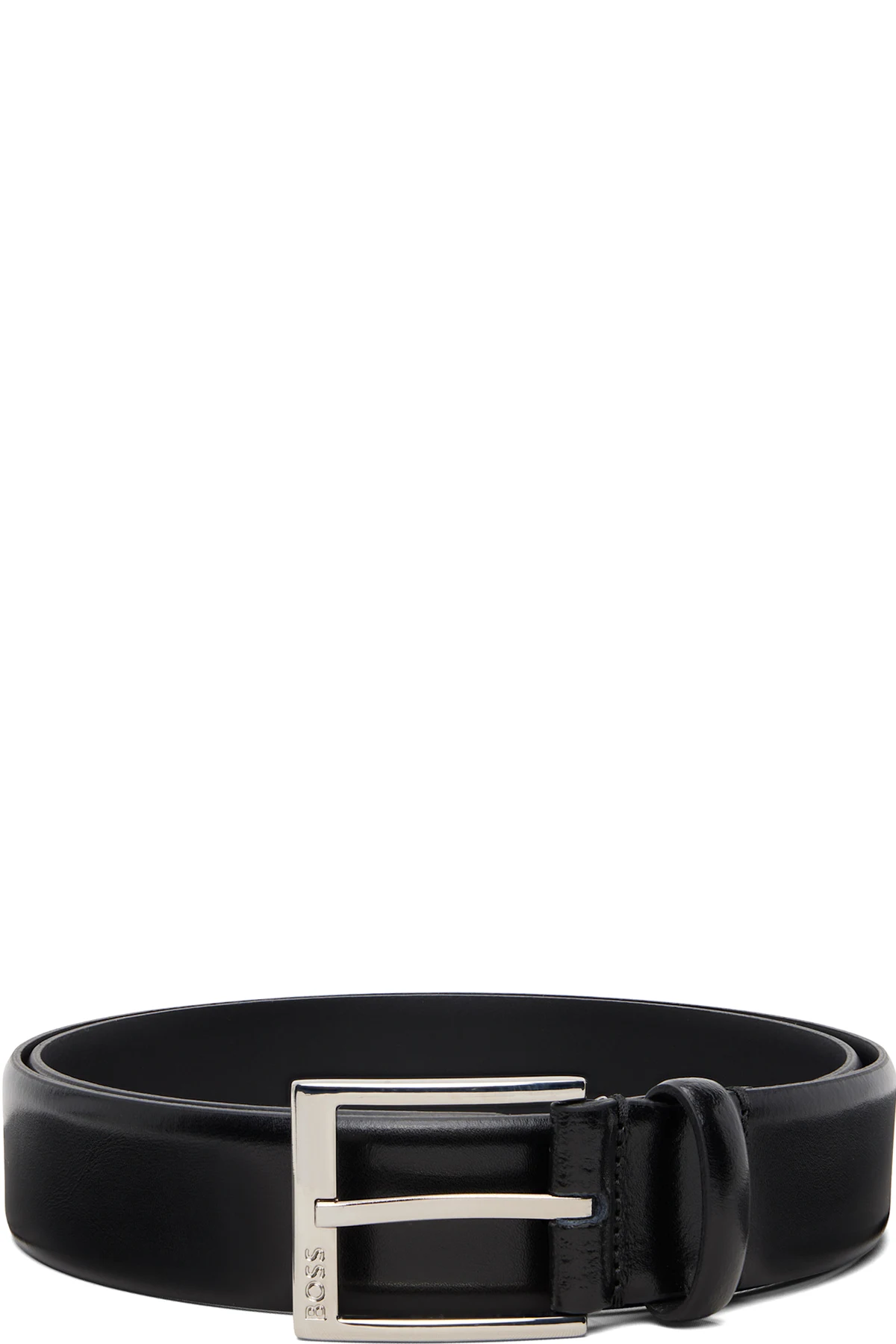 Black Branded-Buckle Made In Italy Belt