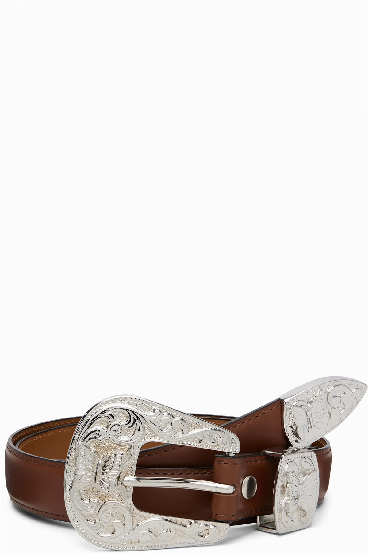 Tan Papillon Western Tip Belt