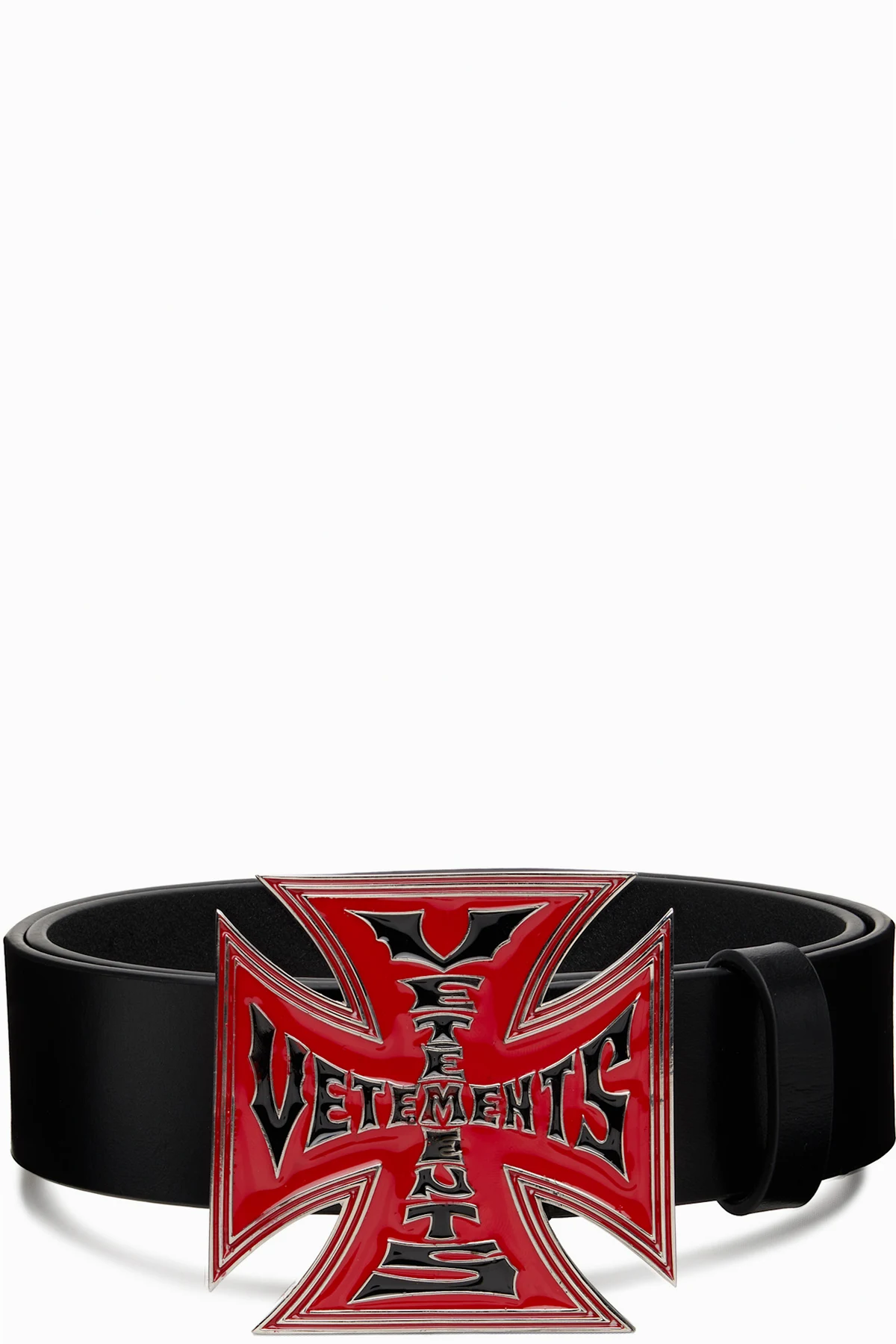 Black Biker Cross Logo Jumbo Belt