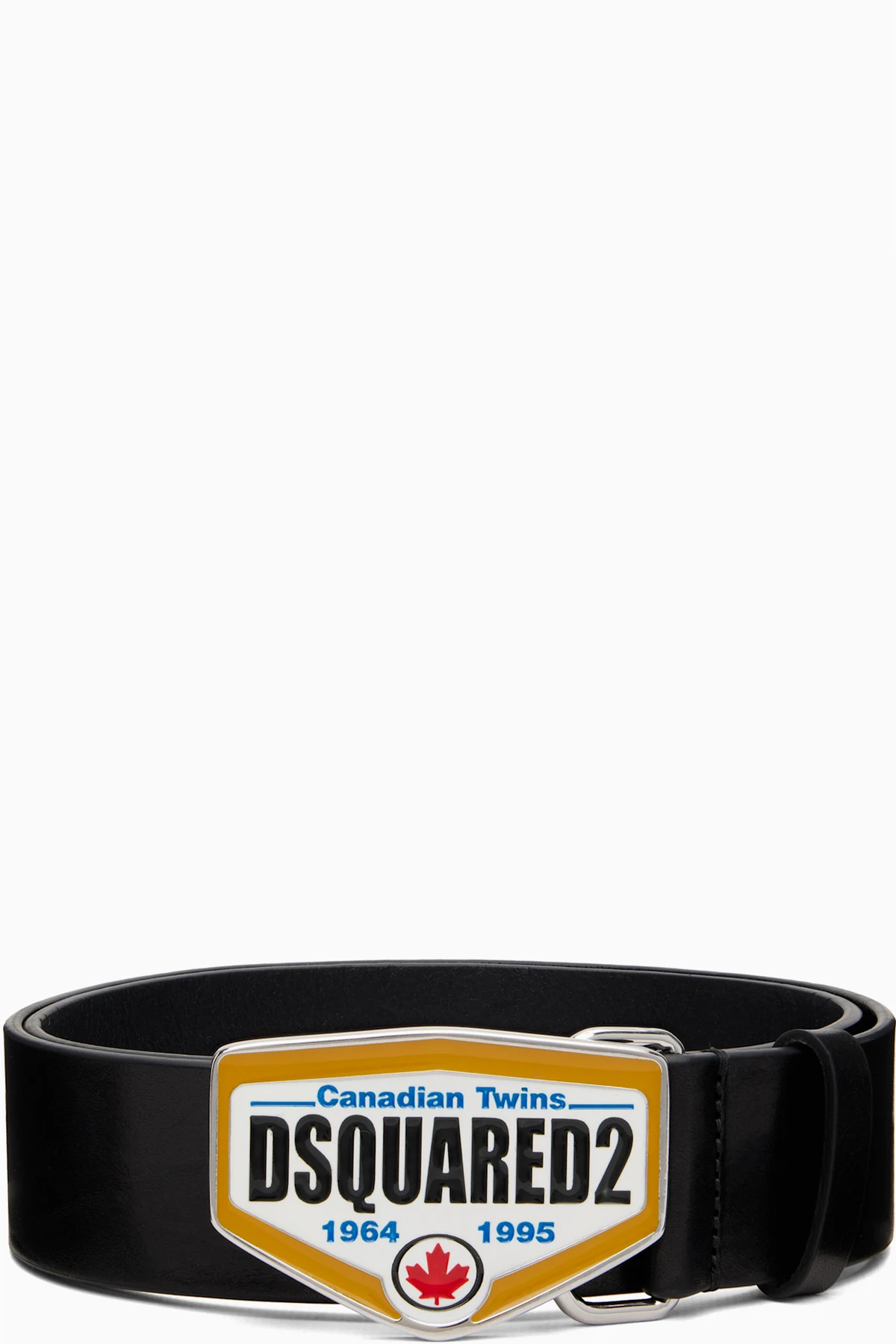 Black 'Dsquared2' Logo Plaque Belt