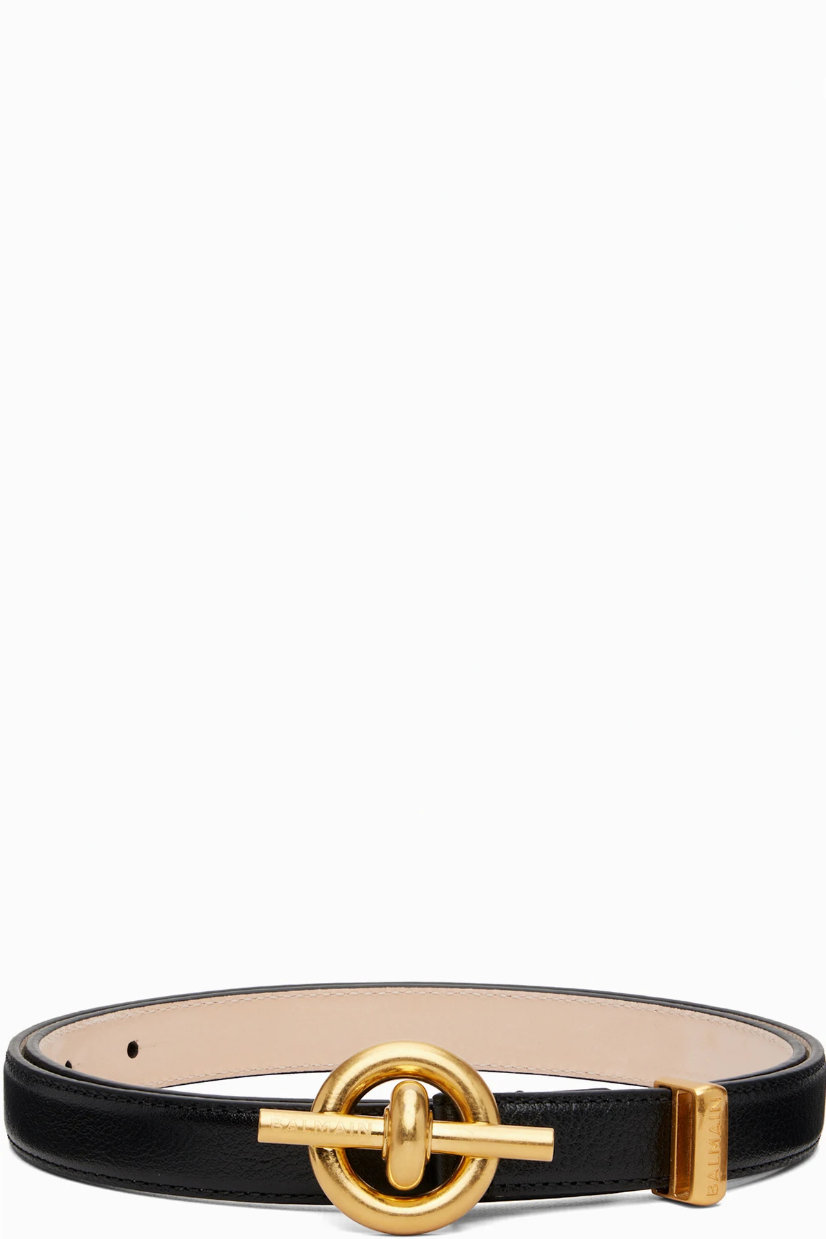 Black Calfskin T-Bar Belt