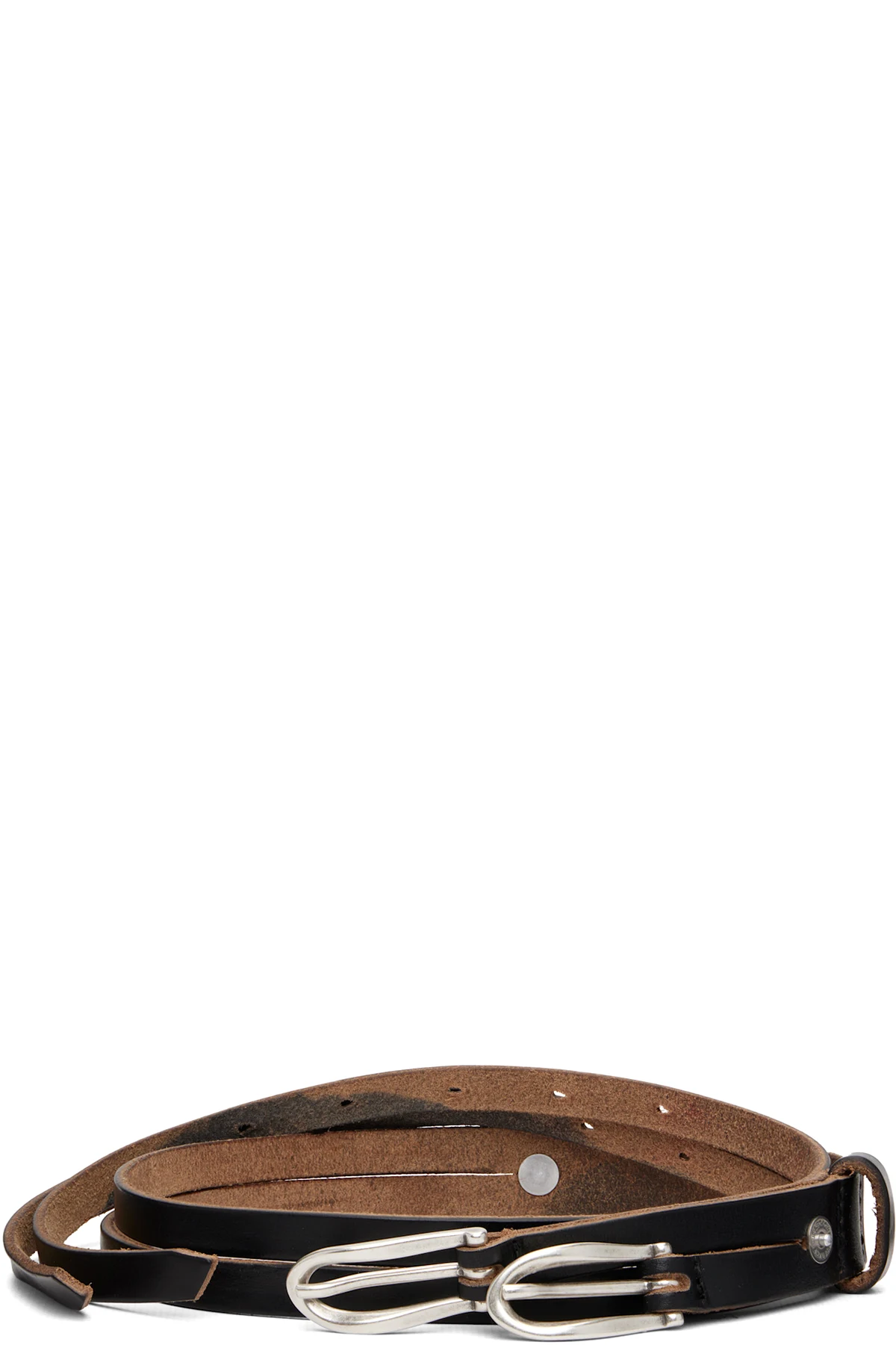 Black Twin Tongue Belt