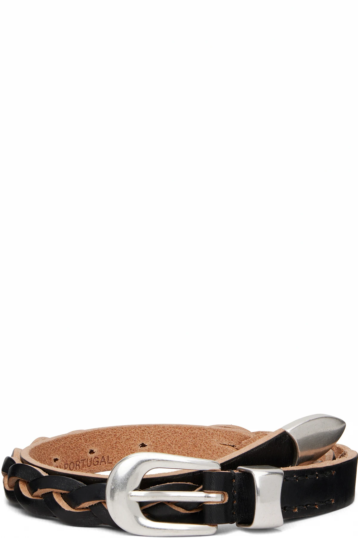 Black 2cm Braided Belt