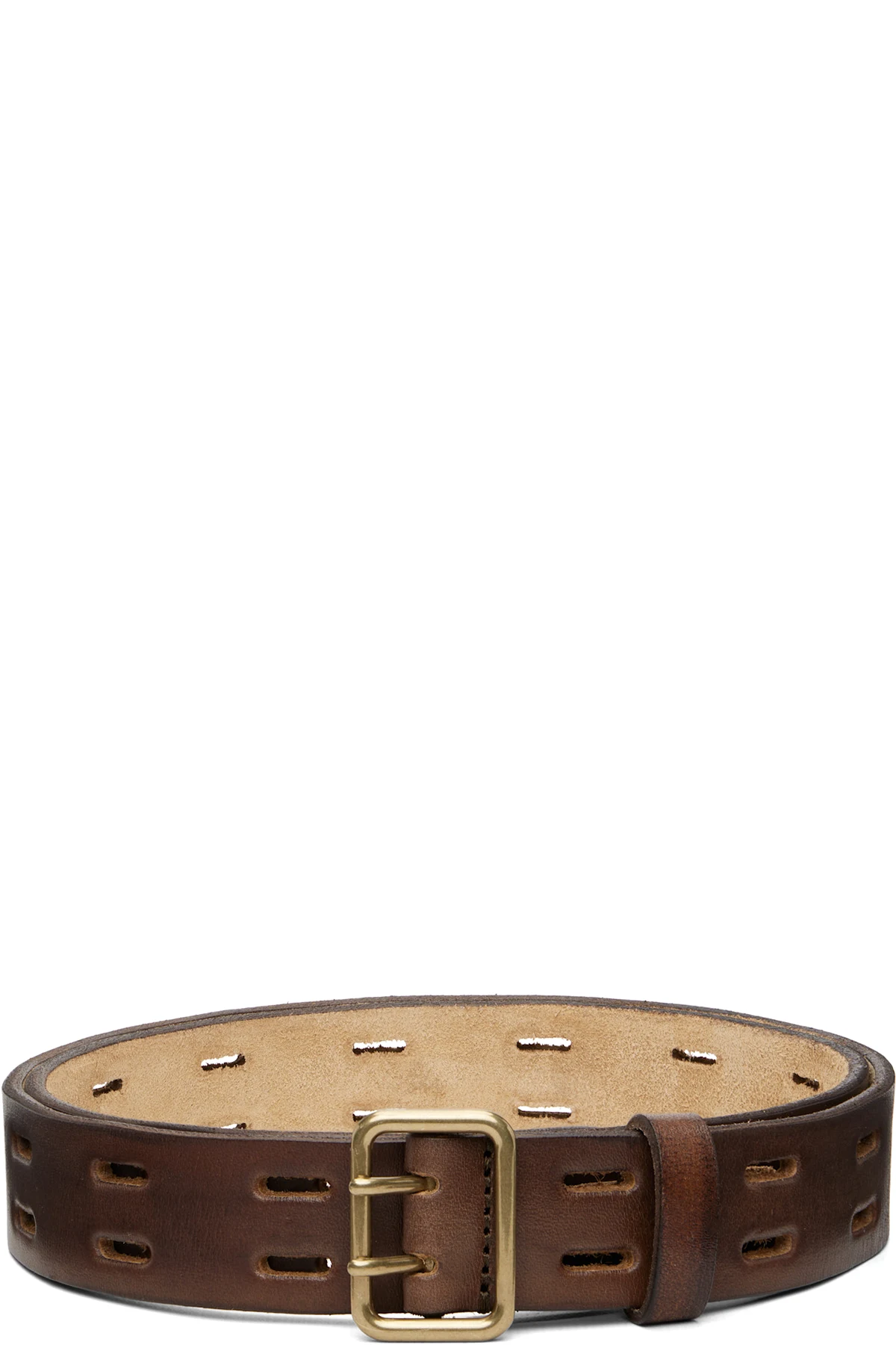 Brown Perforated Leather Belt