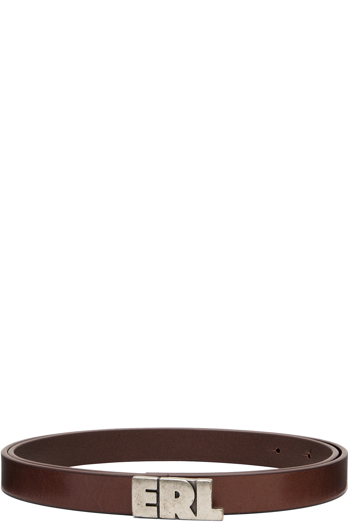 Brown 'ERL' Skinny Leather Belt