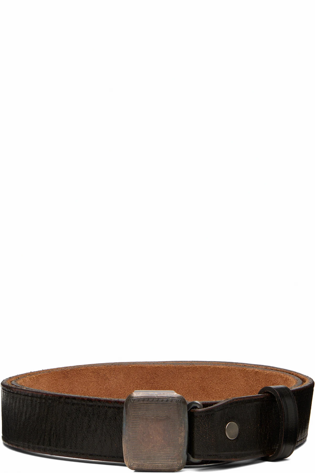 Black Slider-Buckle Leather Belt