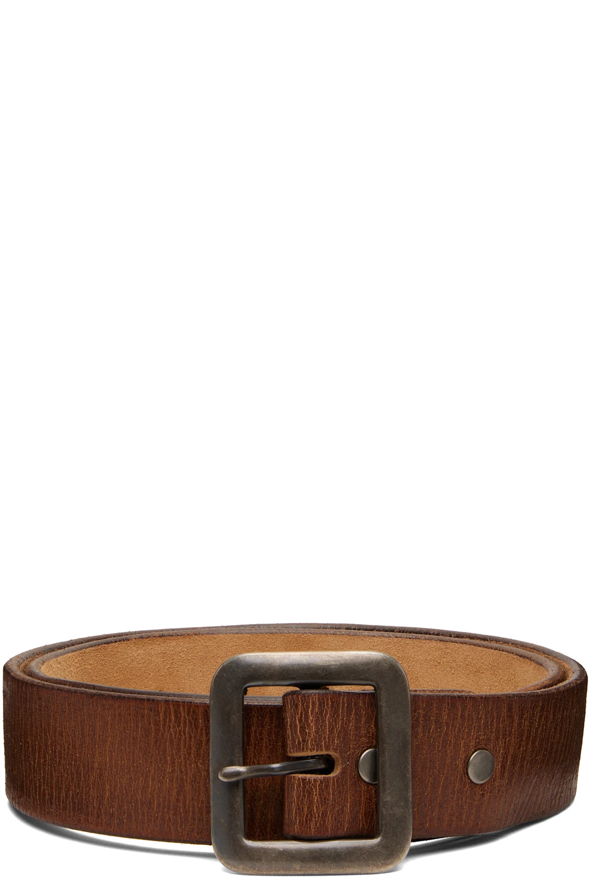 Tan Hand-Burnished Leather Belt