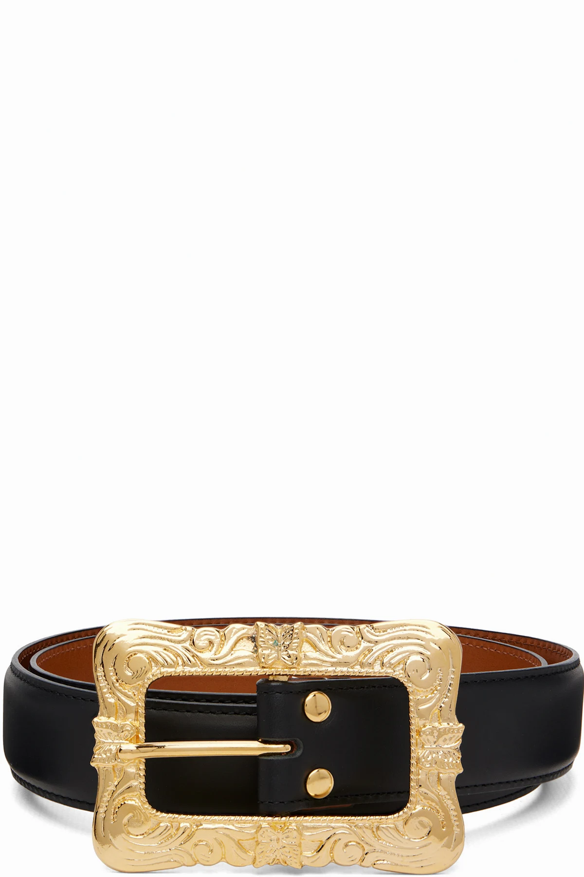 Black Papillon Square Buckle Belt