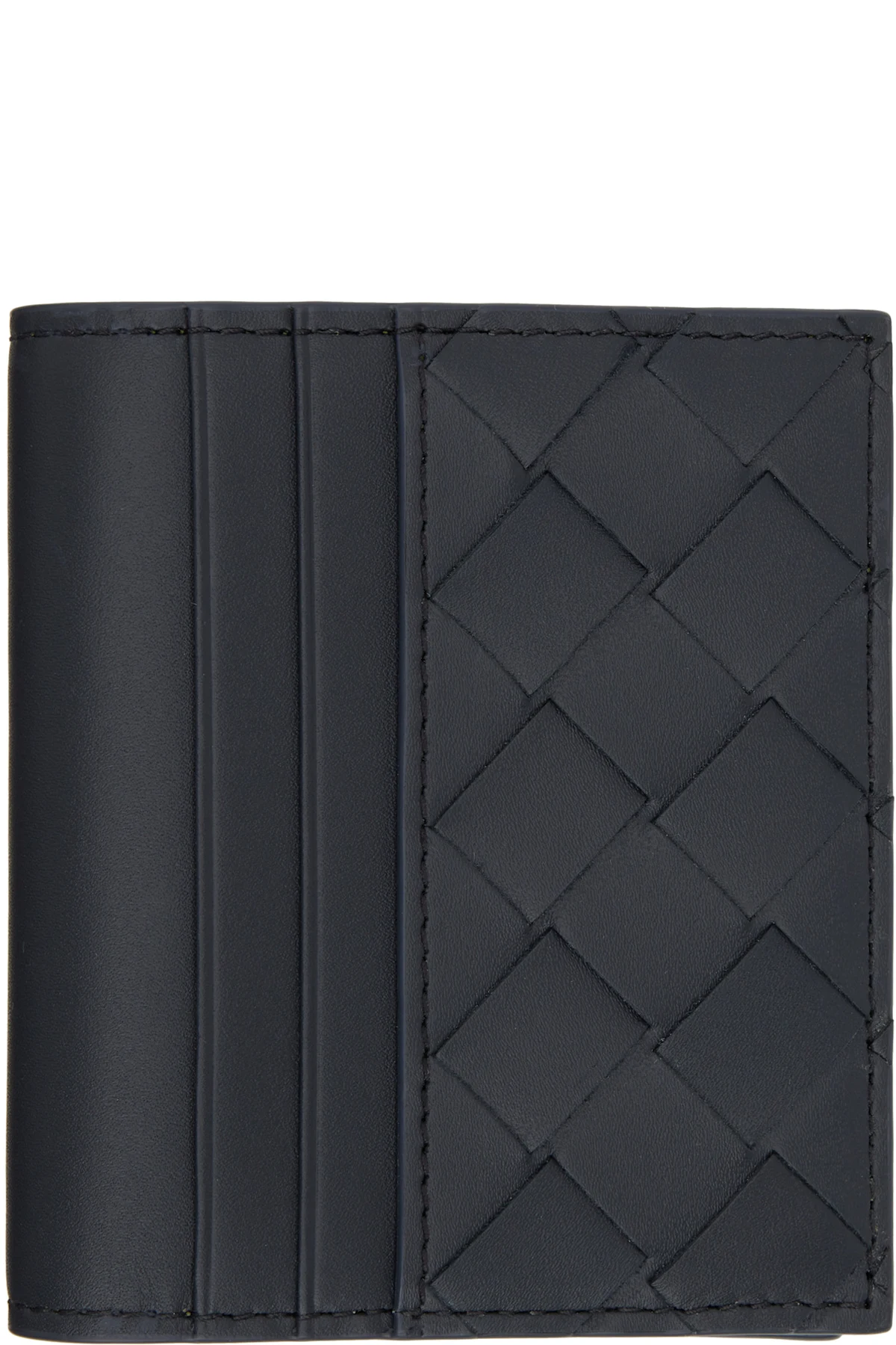 Gray Intrecciato Bill Card Holder