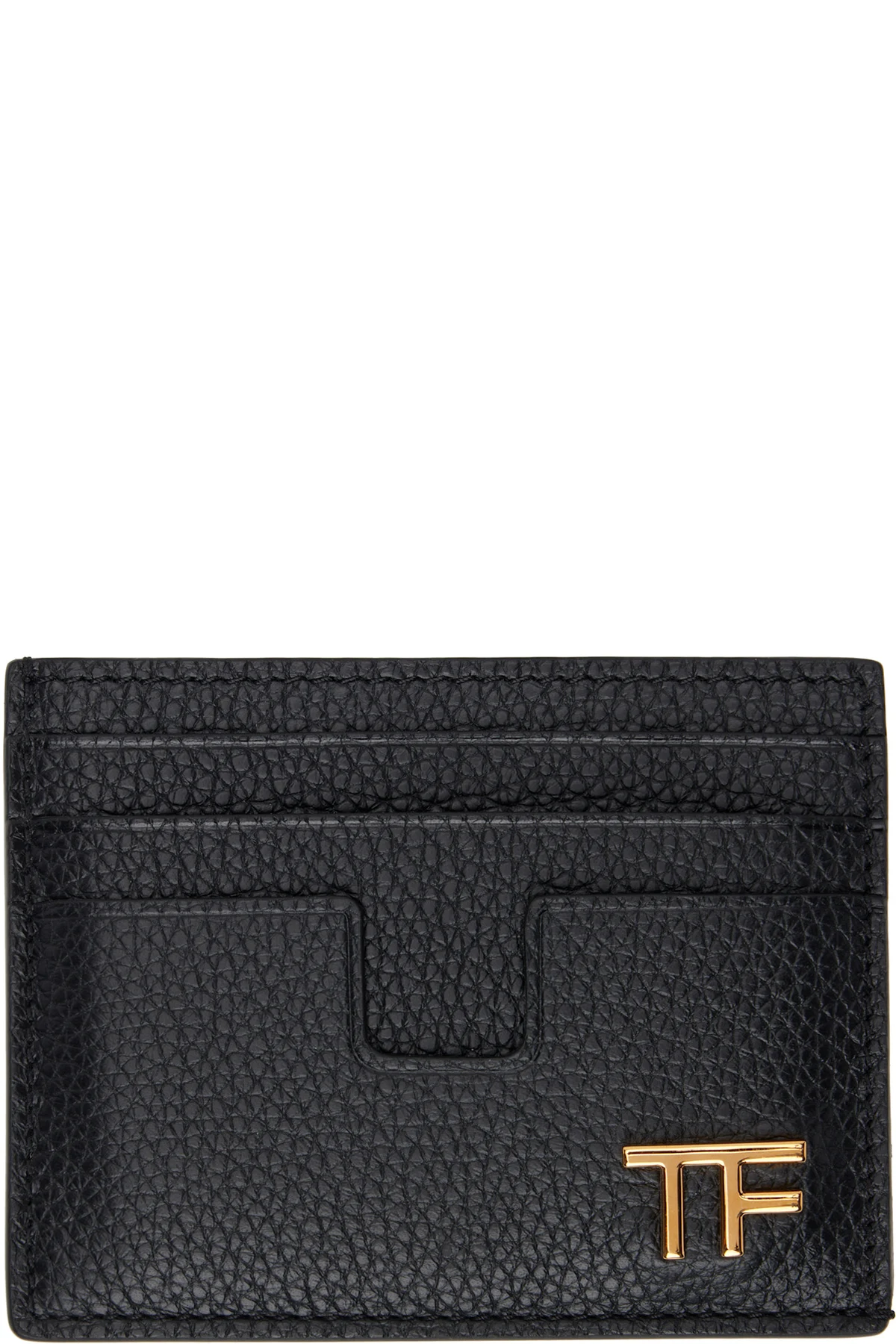 Black Grain Leather Card Holder