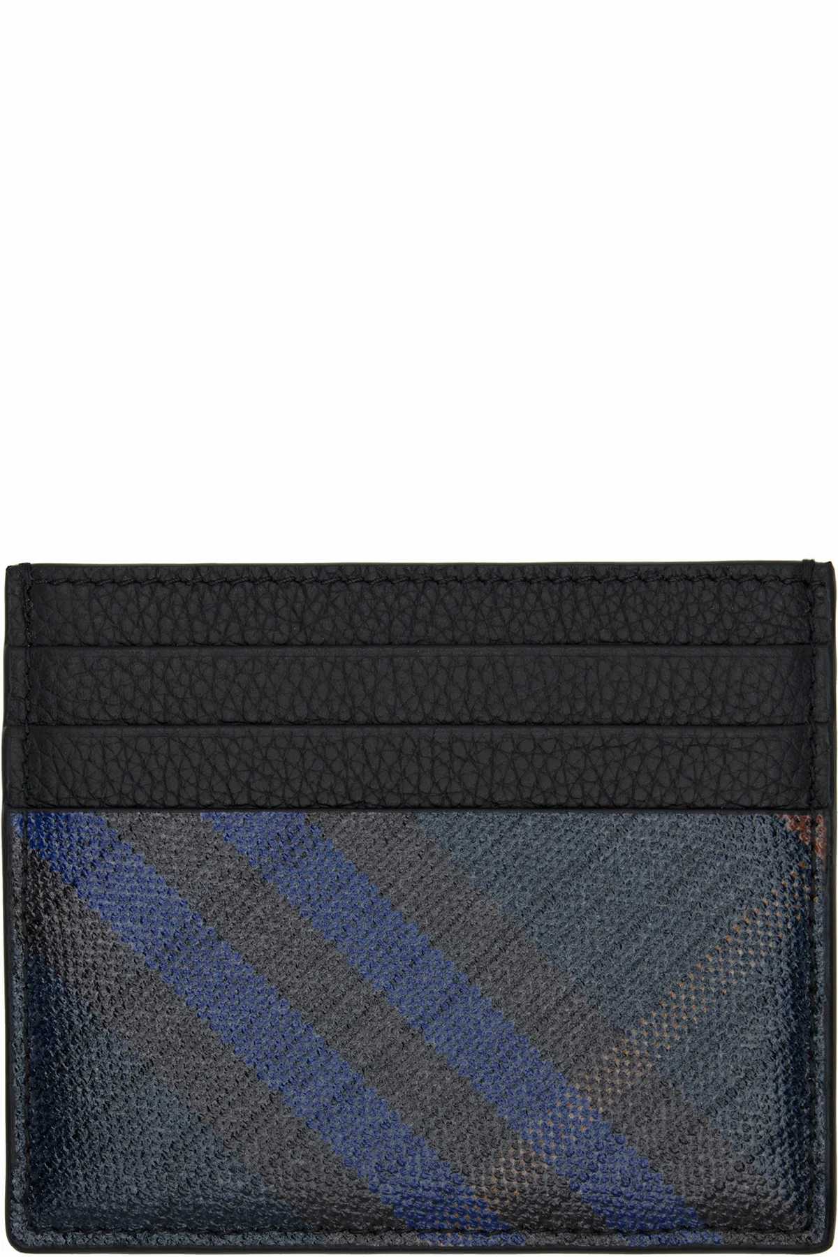 Navy Tall Check Card Holder