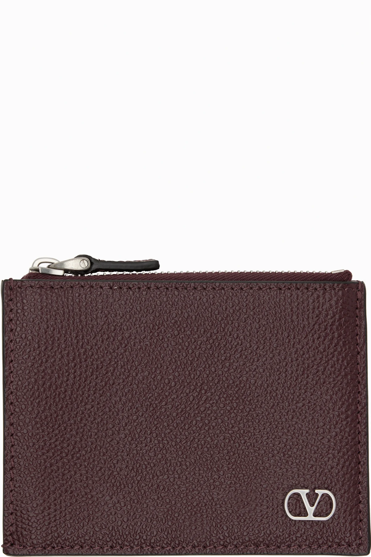 Burgundy VLogo Signature Card Holder