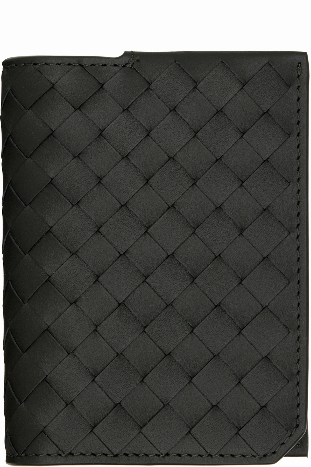 Green Intrecciato Piccolo Flap Card Holder