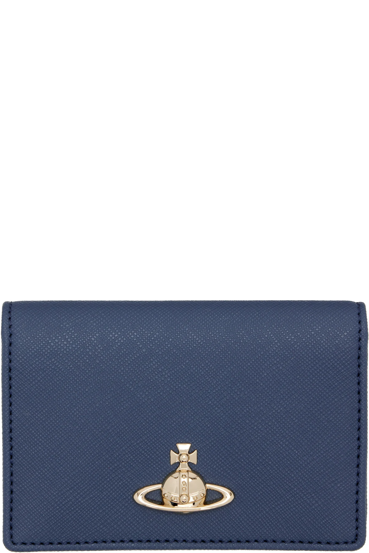 Navy Orb Flat ID Card Holder