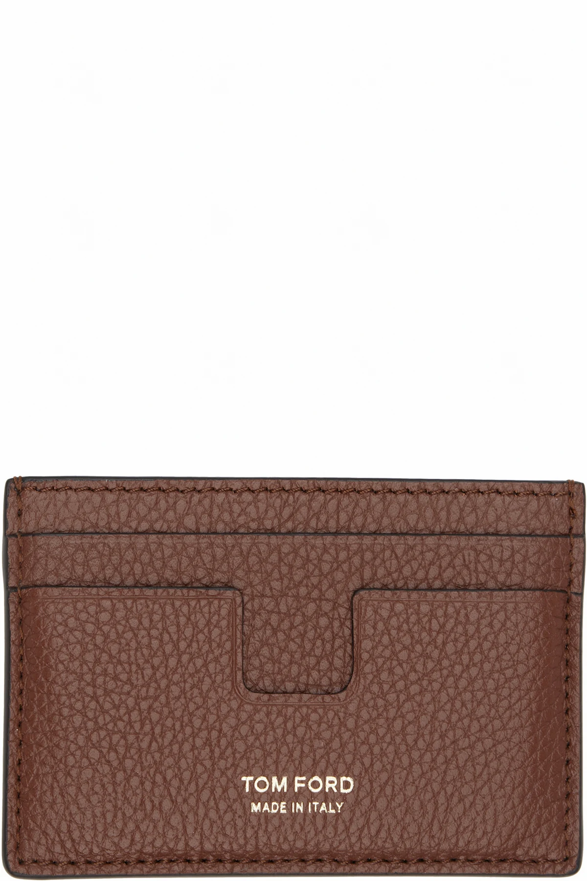 Tan Grain Leather Classic Card Holder