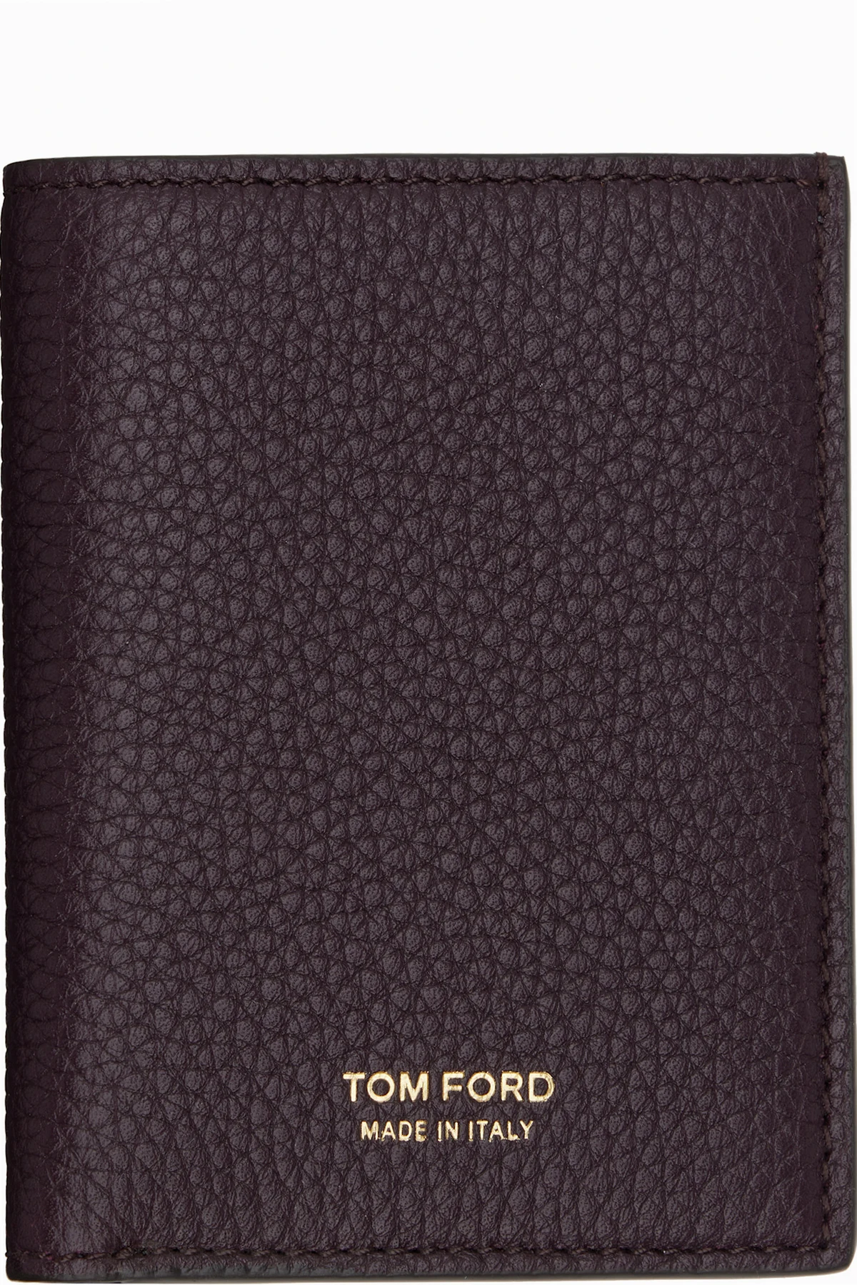 Burgundy Grain Leather Folding Card Holder