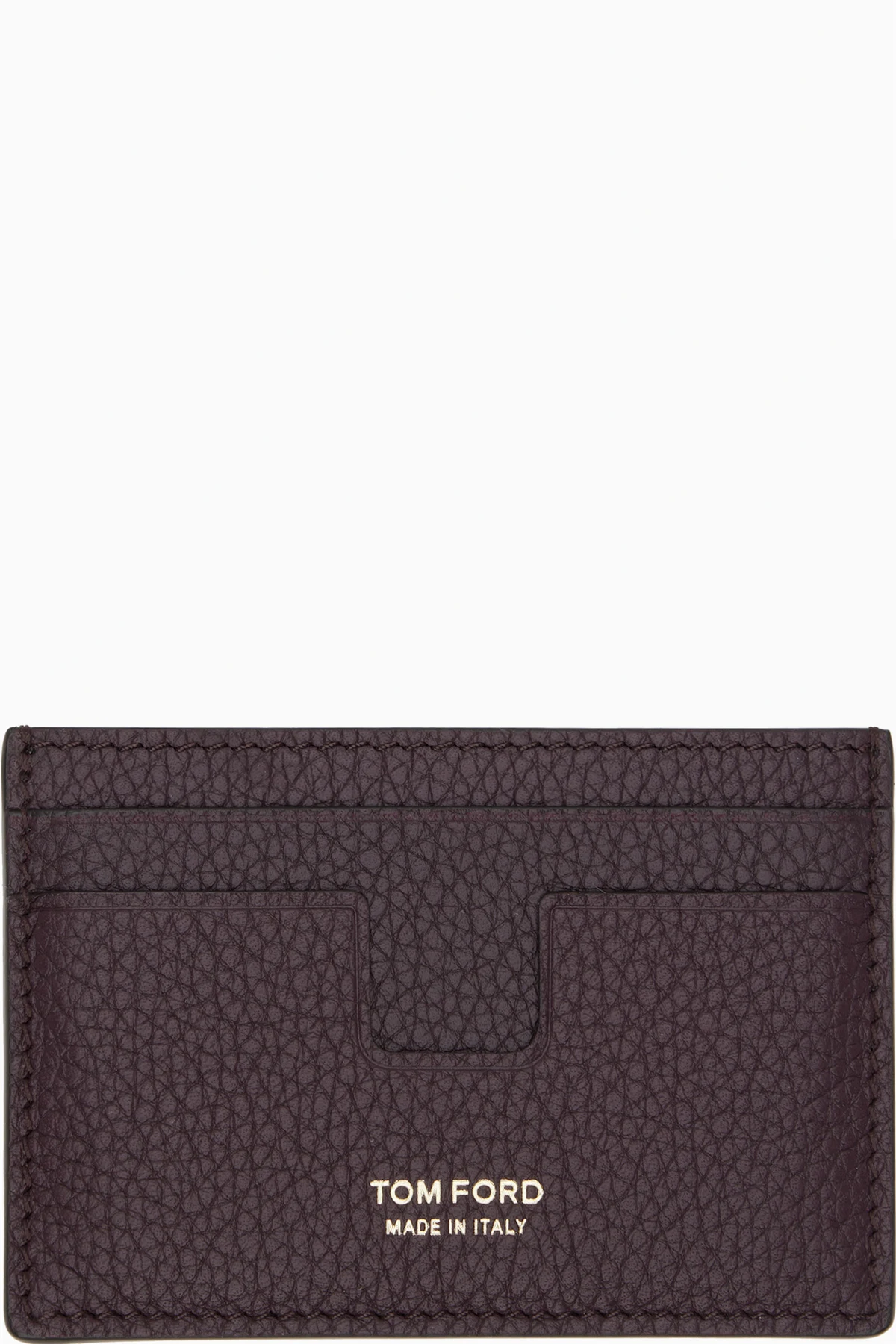 Burgundy Grain Leather Classic Card Holder
